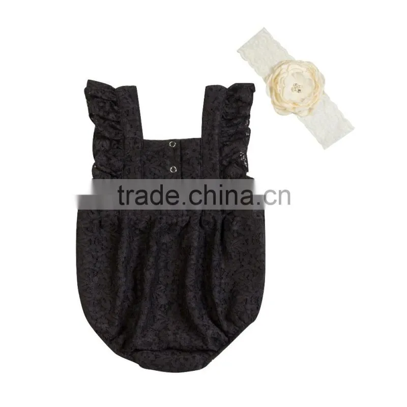 Wholesale baby girls clothing romper set baby lace romper set children lace outfit