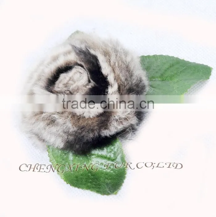 CX-A-33 High Quality Genuine Rex Fur Flower Decoration Brooches Pin