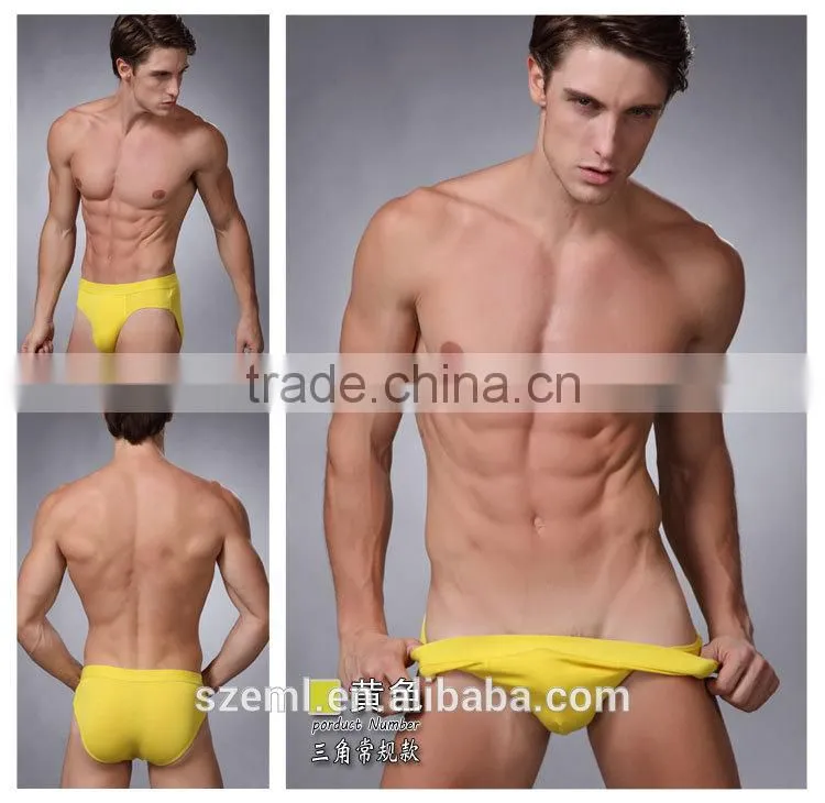Wholesale custom men's pure color sexy U convex pouch bamboo fiber seamless boxer brief