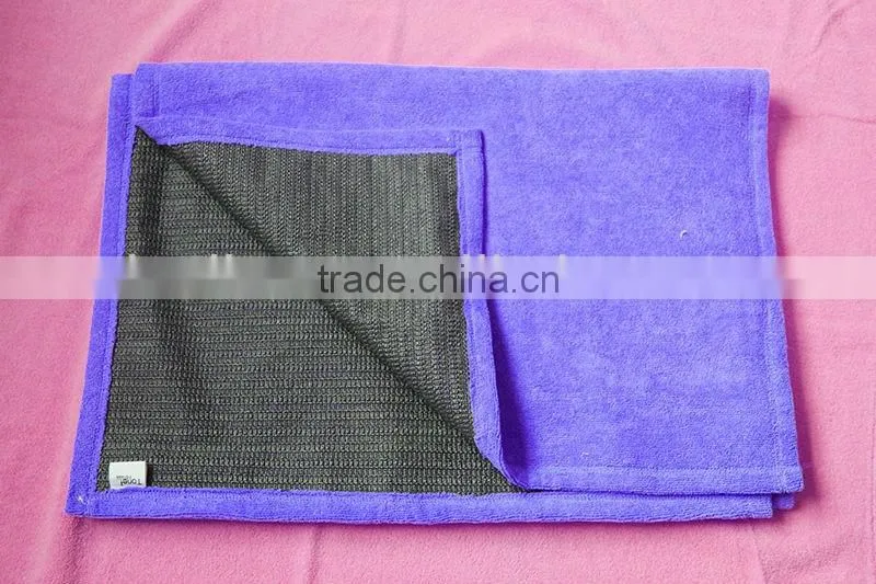 100% polyester microfiber non slip yoga towel