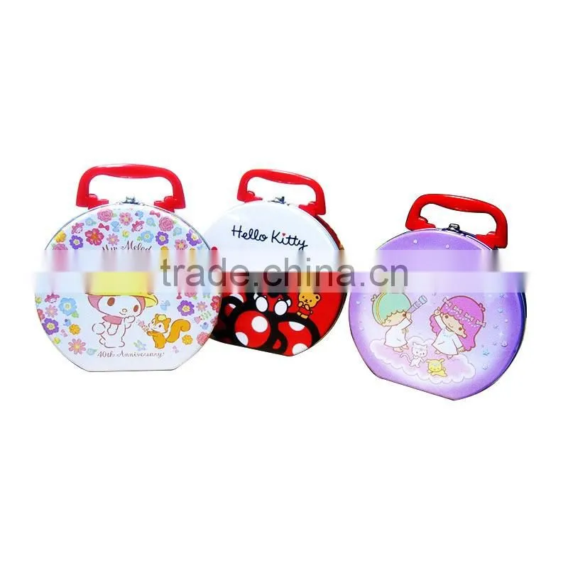 wholesale custom printed kids tin lunch box with plastic handle