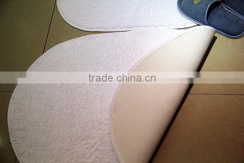 anti-slip washable white hotel shaggy bath rug