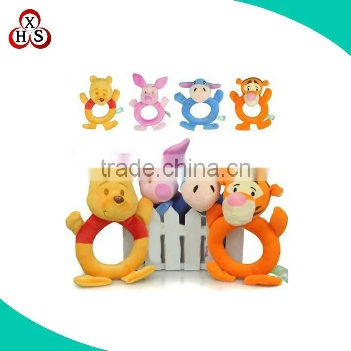 Custom cute soft plush rattle ball infant soft baby rattle toy