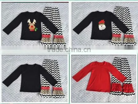 Fashion 2016 online wholesale children's boutique clothing sets baby clothes top girls christmas outfits polka dot cotoon