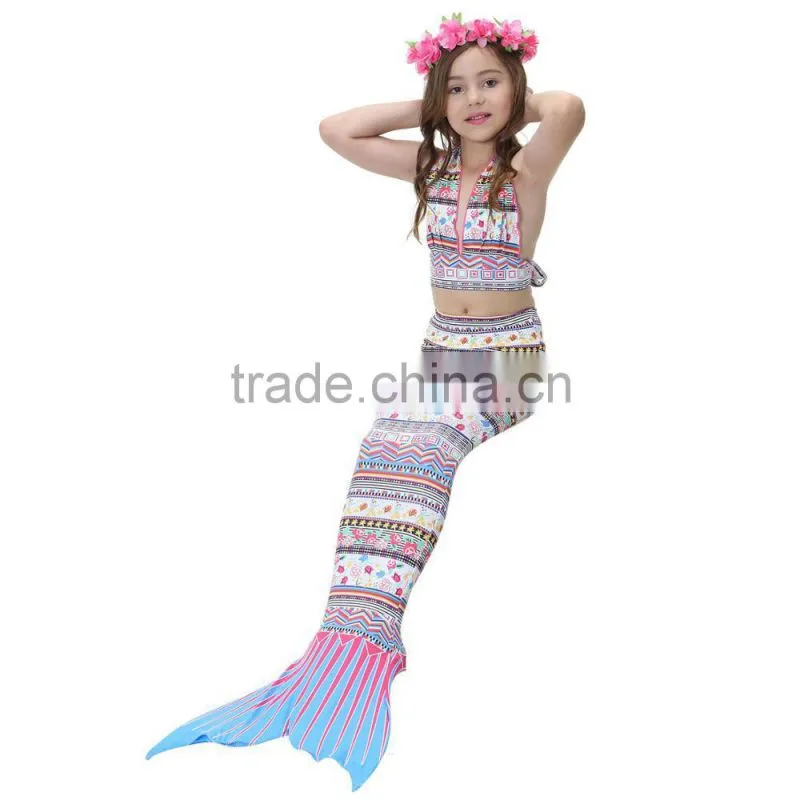3pcs set Lovely Kid Mermaid Set Girls Swimsuit Mermaid Cosplay Costume
