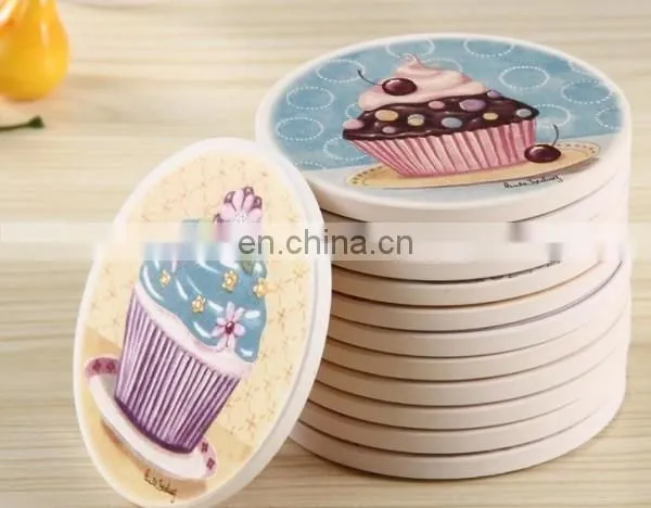 round blank ceramic coaster with cork back white ceramic coasters sublimation printable