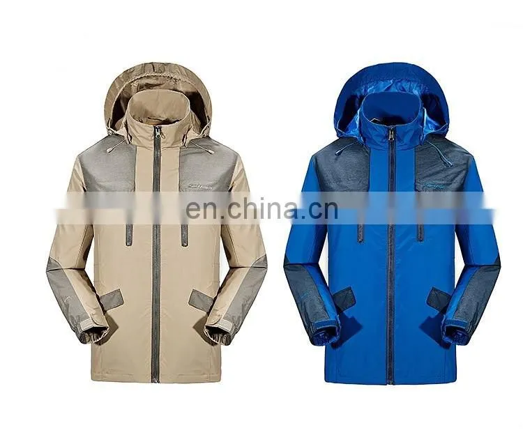 Mens winter breathable waterproof hiking jacket with pockets