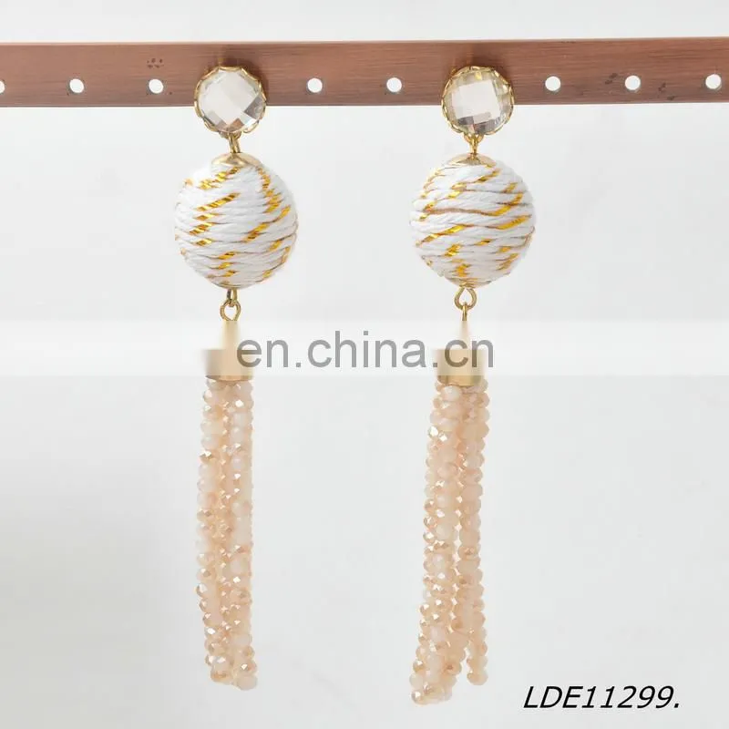 Pom Pom Style Pelote Woolen Yarn Tassel Earrings Ball Earrings