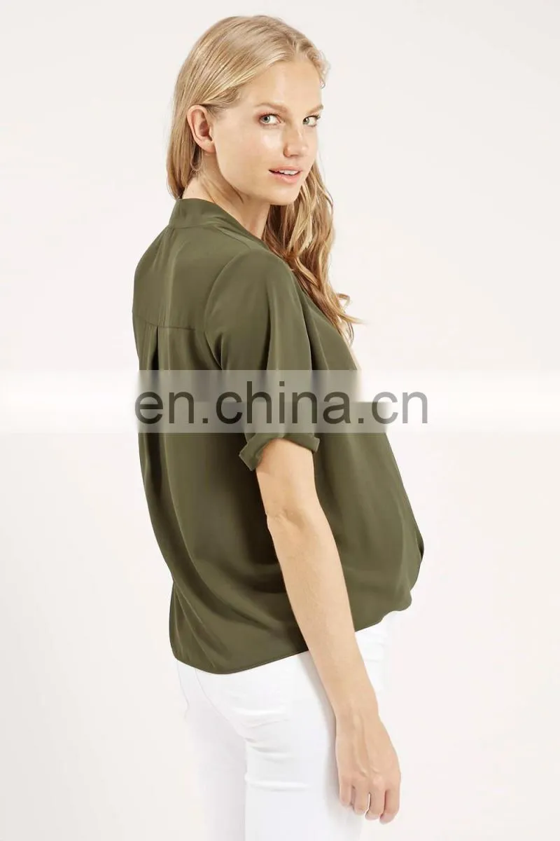 Fashion Wholesale Maternity Office Shirts Drape Blouse