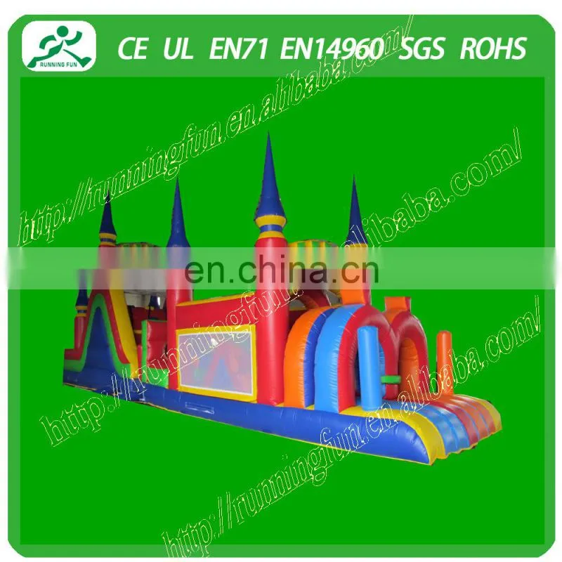 Good quality inflatable obstacle course for adultRunning Fun)