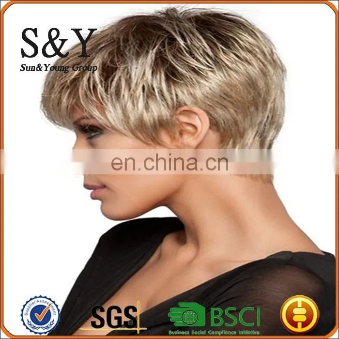 New Europe Style Sythetic Wig Human Hair Shorts Wig