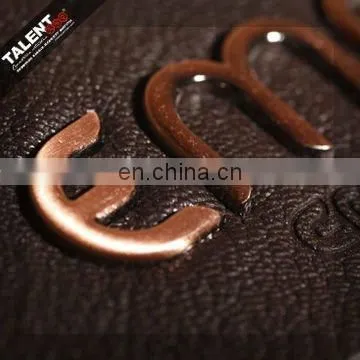 customized brass plating metal synthetic leather label patch for jeans
