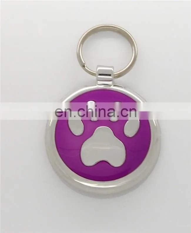 Gift item custom round dog tag with ring
