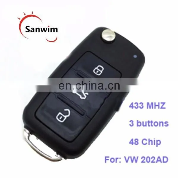 remote key 433 MHZ 3 buttons 48 Chip for VW 202AD