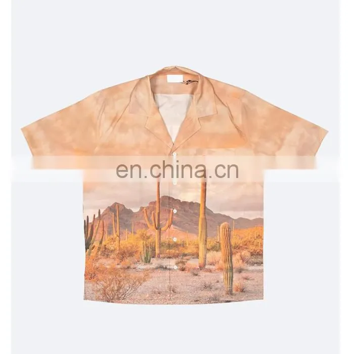 Diznew Casual Printing Short Sleeve Hawaiian Shirts Men Beachwear Button Down
