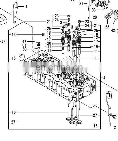For yanmar Diesel engine 4TNV98T spare parts valve exh 129907-11110