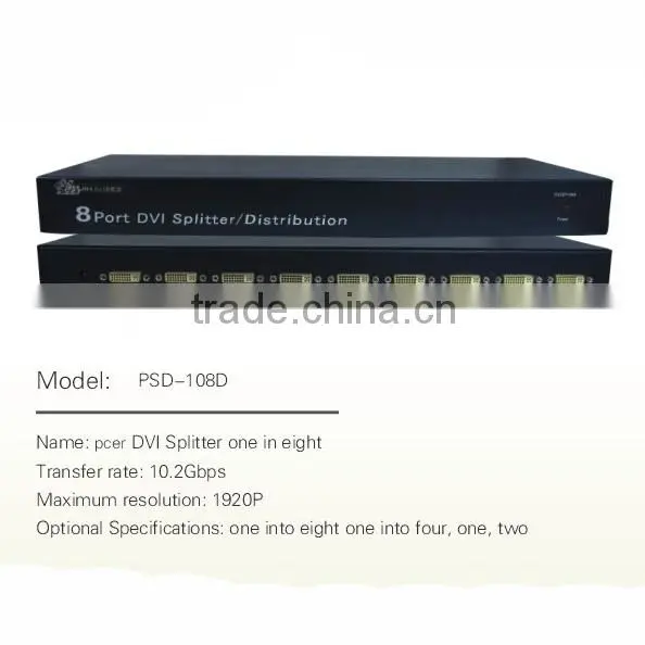High quality 1 in to 8 out 1pcs to 8 monitors DVI Splitters