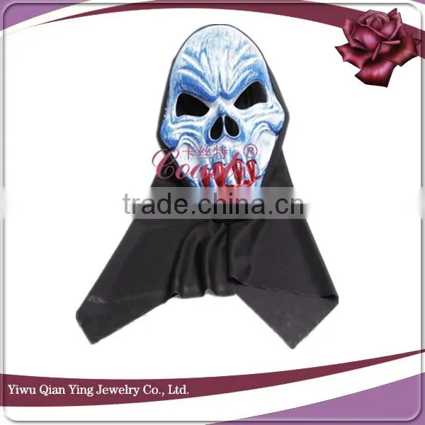 halloween plastic skull heads with cloth devil party mask