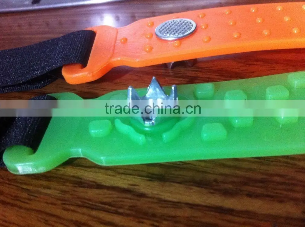 colorful 2 spikes anti-slip ice grip shoe covers
