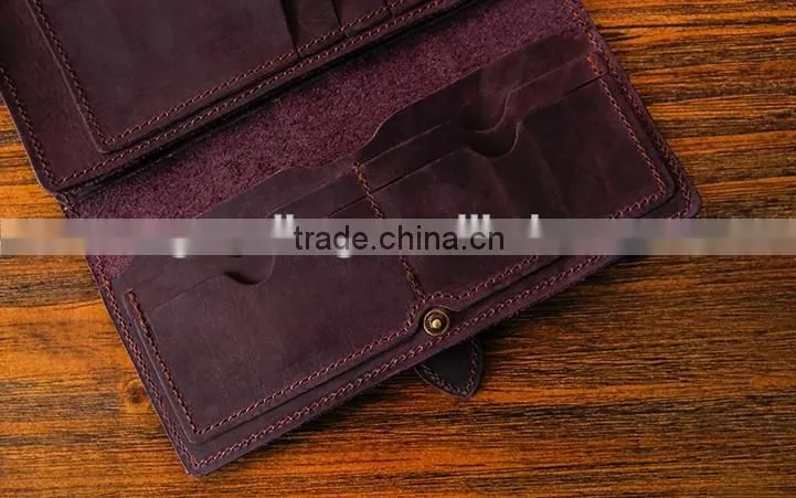 Guangzhou Fashion Hand-made Classical Wallet Long Vertical Wallets for men Multi-functional leather wallet
