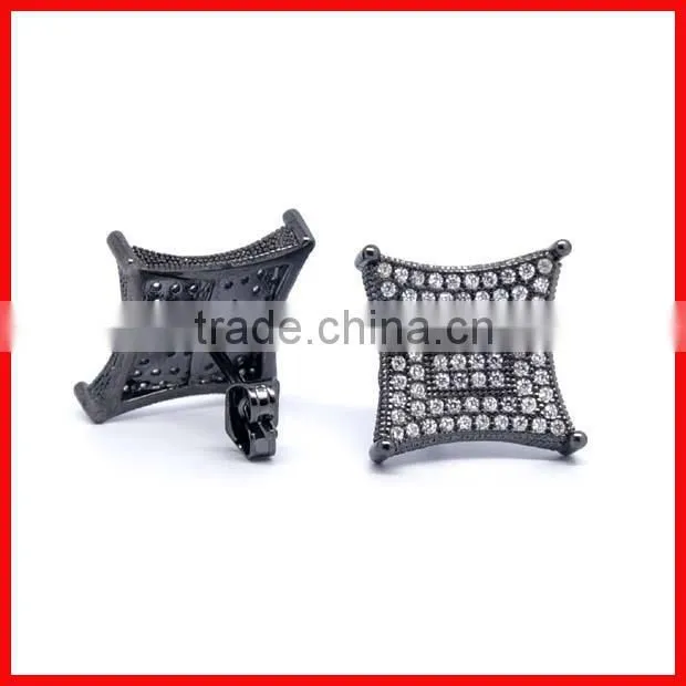 925 sterling silver micro pave cz wholesale screw back diamond earring clip-on
