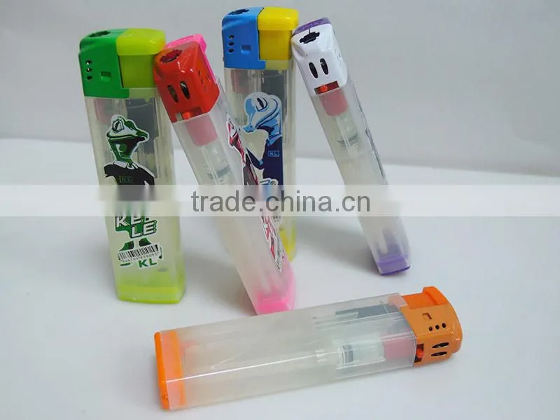 Electric style copper refill valve windproof translucent custom brand logo print lighter