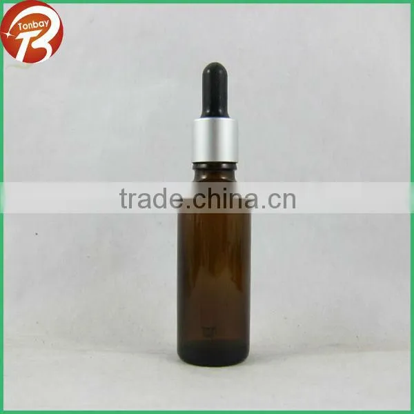 Glass dropper for amber glass bottle