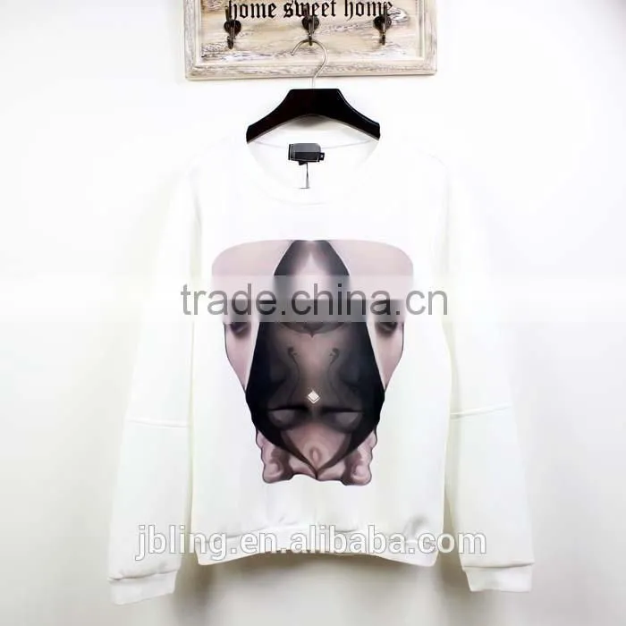 custom white printed sweatshirt