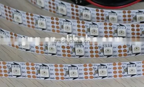 WS2801IC Video effect addressable rgb led pixel strip, 30pcs 5050,DC12V,0.72W, DMX led strip, YM