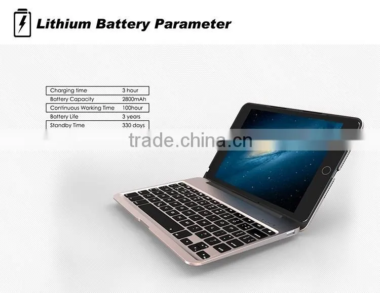 CE&FCCPassed factory supply backlit keys Bluetooth keyboard case for Min4 wireless clamshell Bluetooth keyboard case whosale