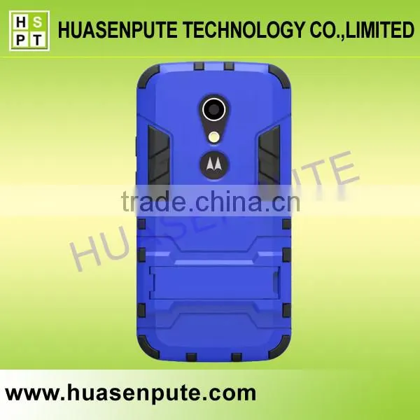 Wholesale 3 in1 Robot Silicon Rubber + Hard Plastic Stand Case for Moto G2