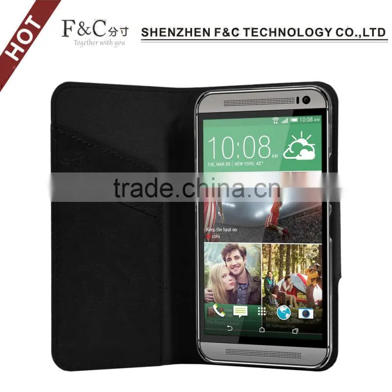 For HTC One M9 wallet pu leather case with card slots