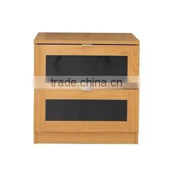 Light Brown General Use Monza Two Drawer Bedside Cabinet