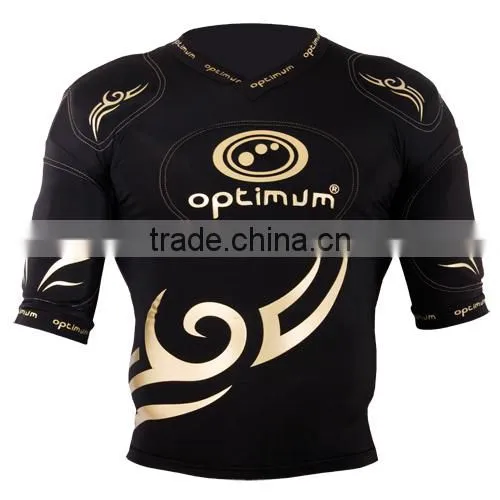 custom Rugby protection padded top short American Football pro combat compression gear padded protection wear