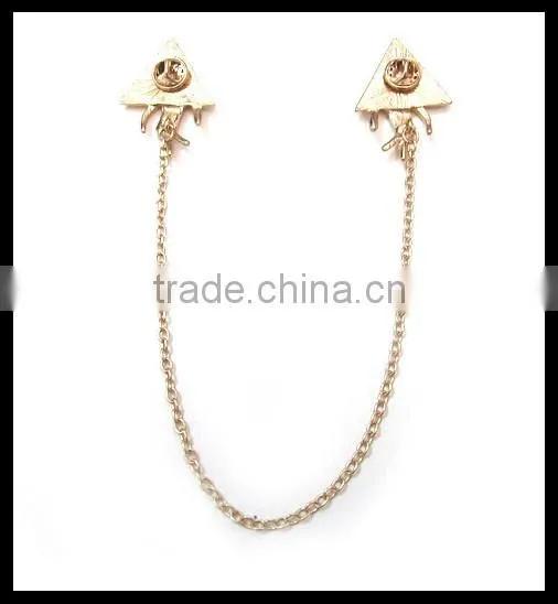 punk metal quality gold hand brooch shirt collar buckle Cardigan Clips Collar Sweater Guard