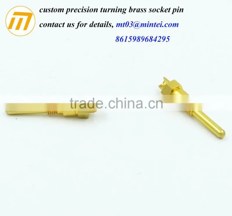 CNC Lathe Turning Precision Brass Electronic Contact Pin With Thread