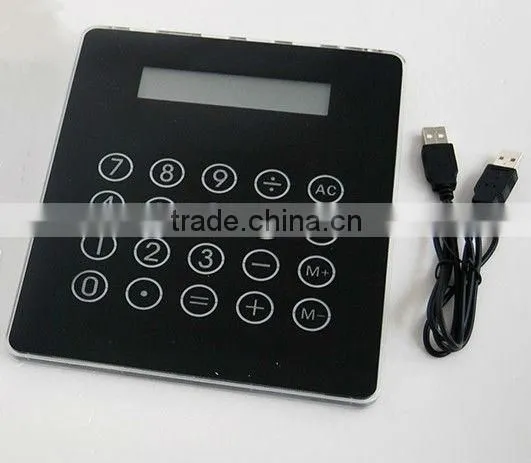 USB hub mouse pad with calculator