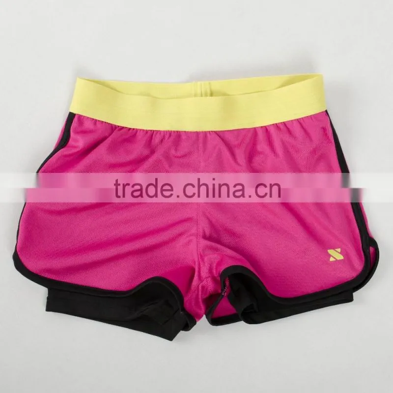 Trade Assurance 2016 OEM China manufacture custom micro fiber woman girls sport shorts