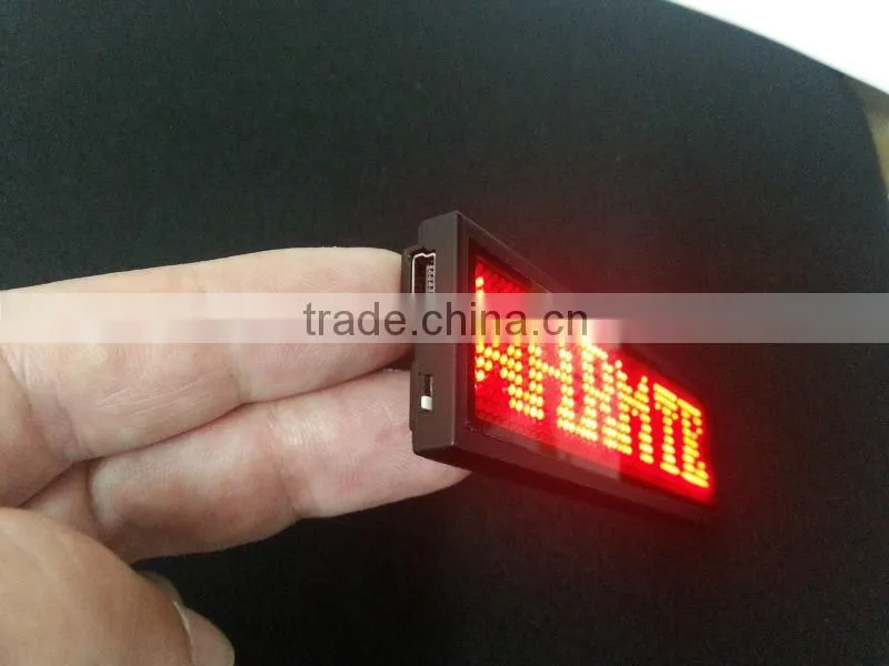 New LED Name Badge Tag Sign Display Programmable Message moving scrolling Red