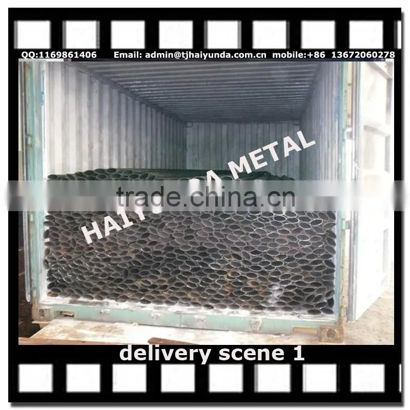 black bright oval flat oblong ellipse welded steel tube and pipe for furniture