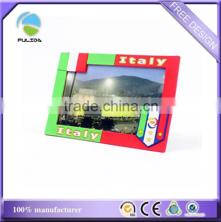 custom summer holiday kids beach playing soft pvc rubber souvenir photo frame