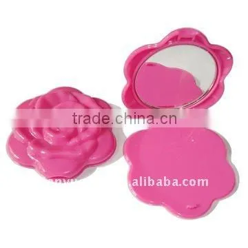 Flower shape plastic cheap beauty mirror for promotion