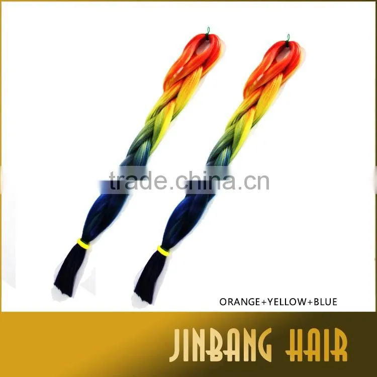 2016 hot selling ombre jumbo braiding straight hair synthetic afro kinky braids hair box braid extensions
