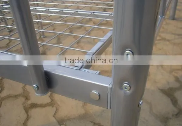 silver grey powder painting triple bunk bed metal tube