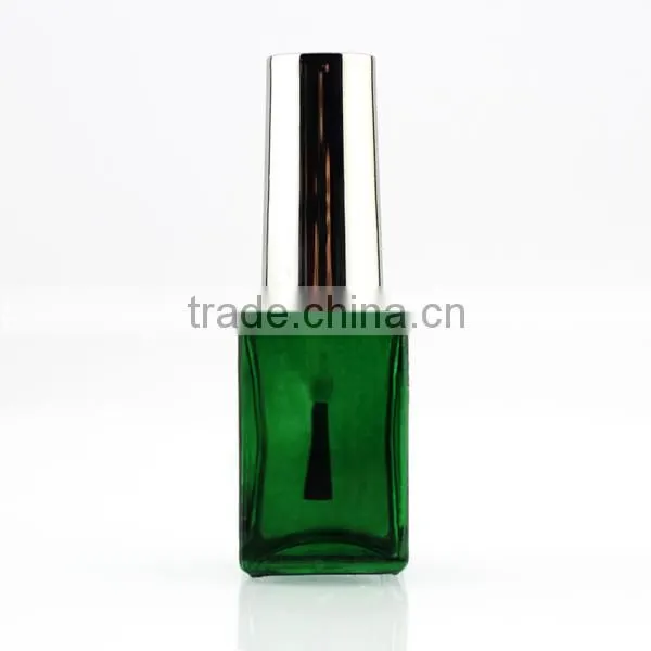 5ml square empty UV gel nail polish bottle with green painting