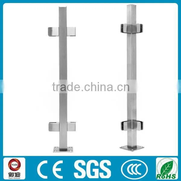 stainless steel square tube fence post for stair railing