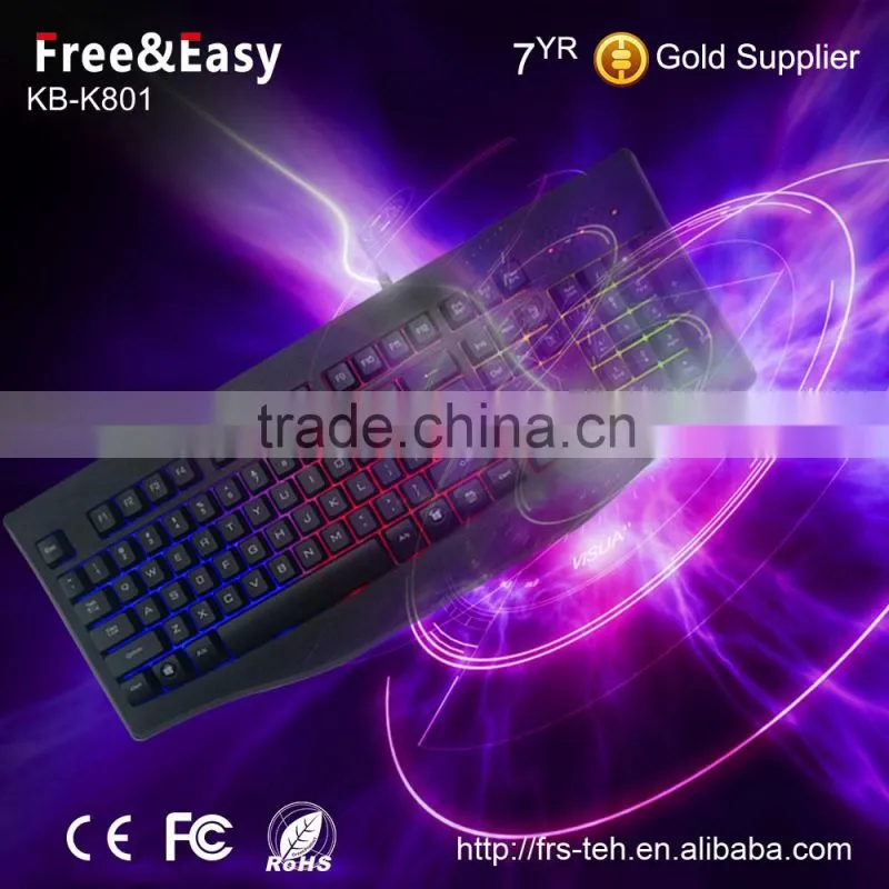 Factory USB latest models rainbow color waterproof gaming keyboard