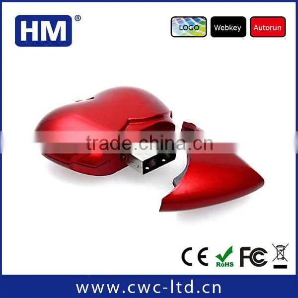 wholesale promotion gift heart shape usb pen drive