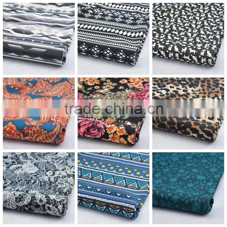 Jiufan Textile Good Quality Printing Polyester Spandex Roma /Ponte Roma Stretch Lycra Knitted Fabric For Garment Shaoxing
