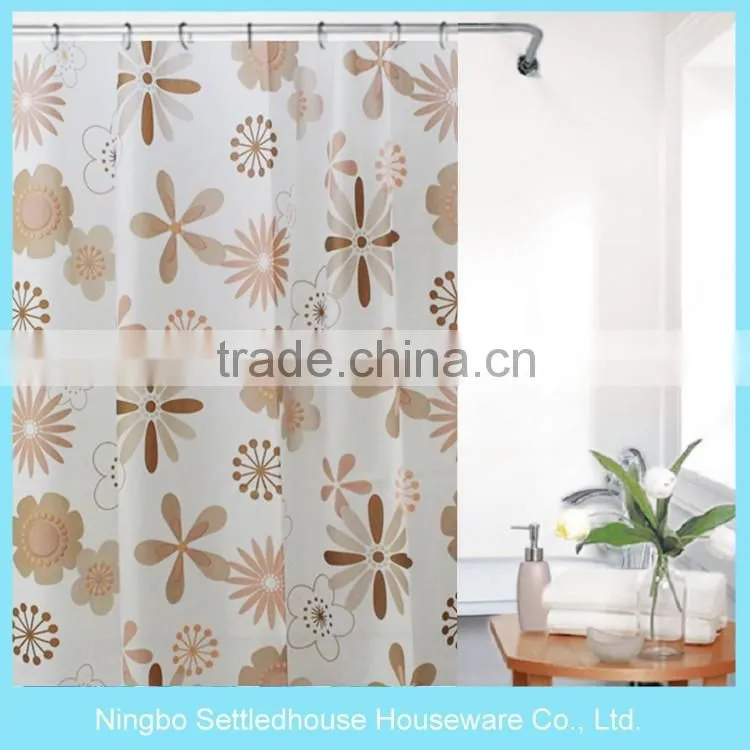 OEM Colorful Printing Curtains, PEVA Flower Design Shower Curtains